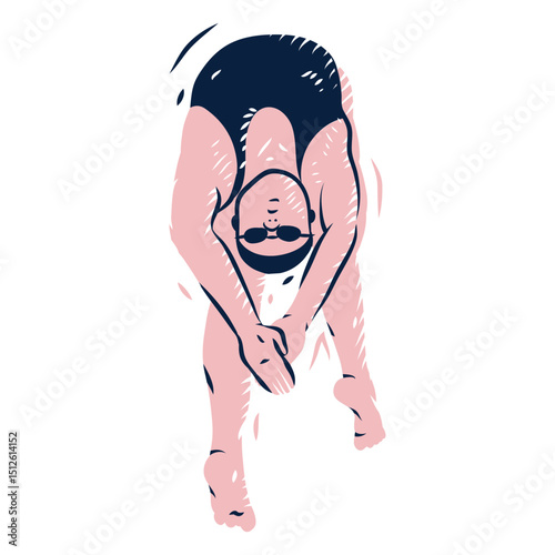 Swimmer executing a back dive