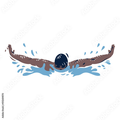 A swimmer practicing breaststroke