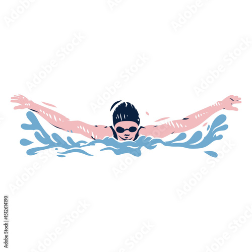 An experienced swimmer practicing breaststroke