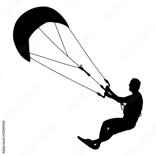 Kitesurf watersport silhouette