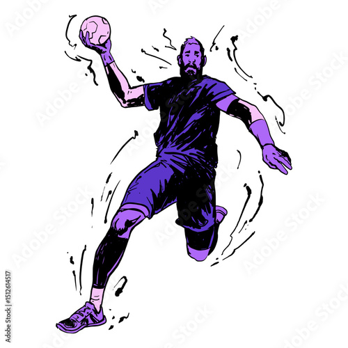 Energetic handball player