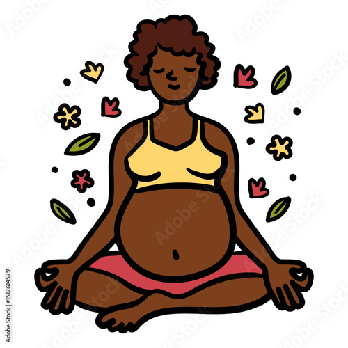 Pregnant woman meditating in a lotus pose