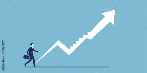 Cooperation partnership, work together for success, team collaboration, agreement or negotiation, collaborate concept, businessmen handshake on growth