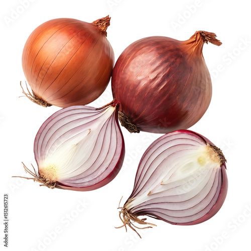 Delicious Red Onions for Cooking and Flavor Enhancements, isolated transparent background Png, AI Generative