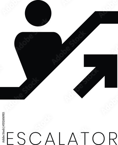 escalator up airport sillouette vector isloated on a white background