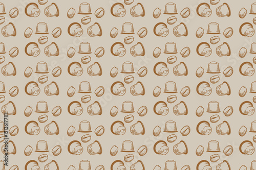 Vector pattern with a coffee motif. Coffee shop background with vintage line art. Ideal for cafe menus, posters, and graphic design.