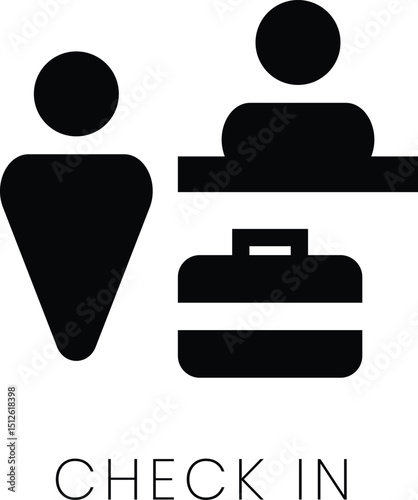  check in airport sillouette vector isloated on a white background