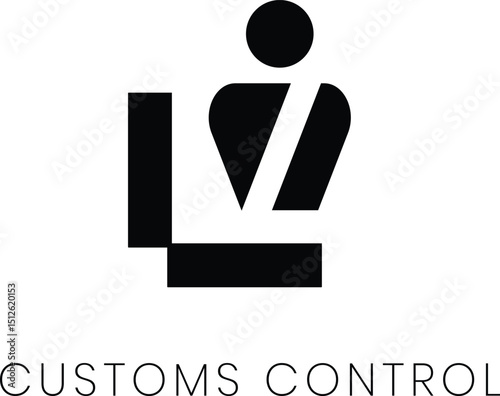 customs control airport sign sillouette vector isloated on a white background