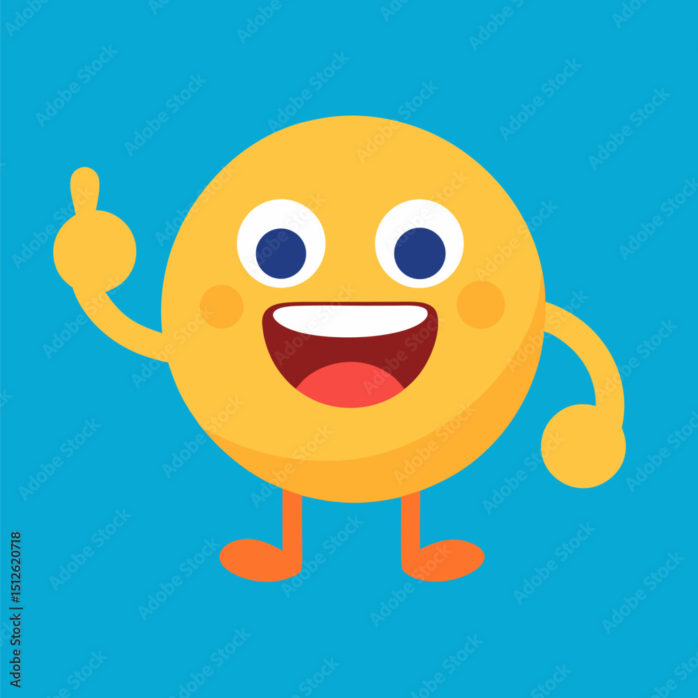 Obraz premium Playful Emoji Giving Thumbs Up colourful icon 