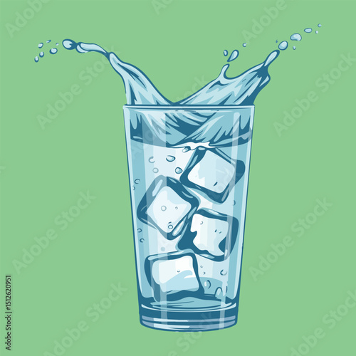 glass of water with ice