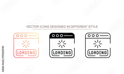 Website Loading icon design with white background stock illustration