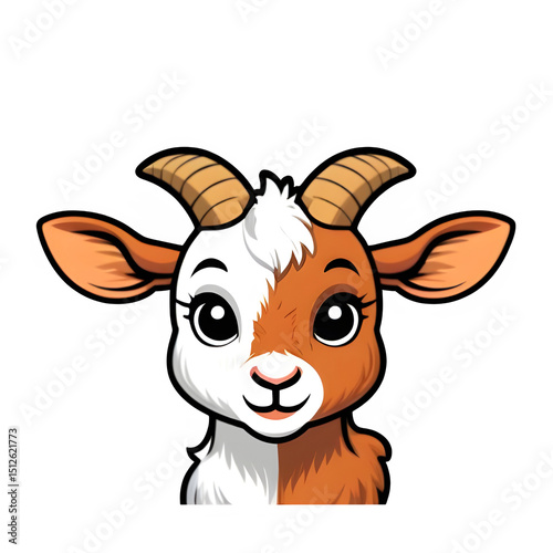 Wallpaper Mural White Goat with Horns Vector Torontodigital.ca