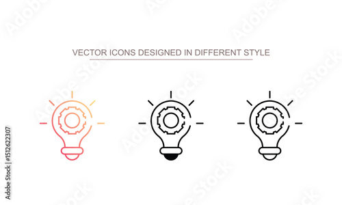 Creative Process icon design with white background stock illustration