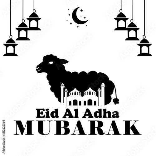 Celebrate Eid al-Adha with this beautifully crafted vector banner. Perfect for greeting cards, social media posts, invitations, or festive promotions. Fully editable in Adobe Illustrator