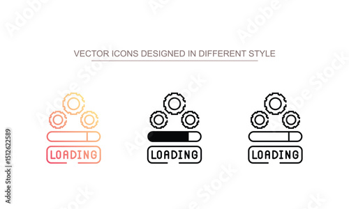 Gear Loading icon design with white background stock illustration