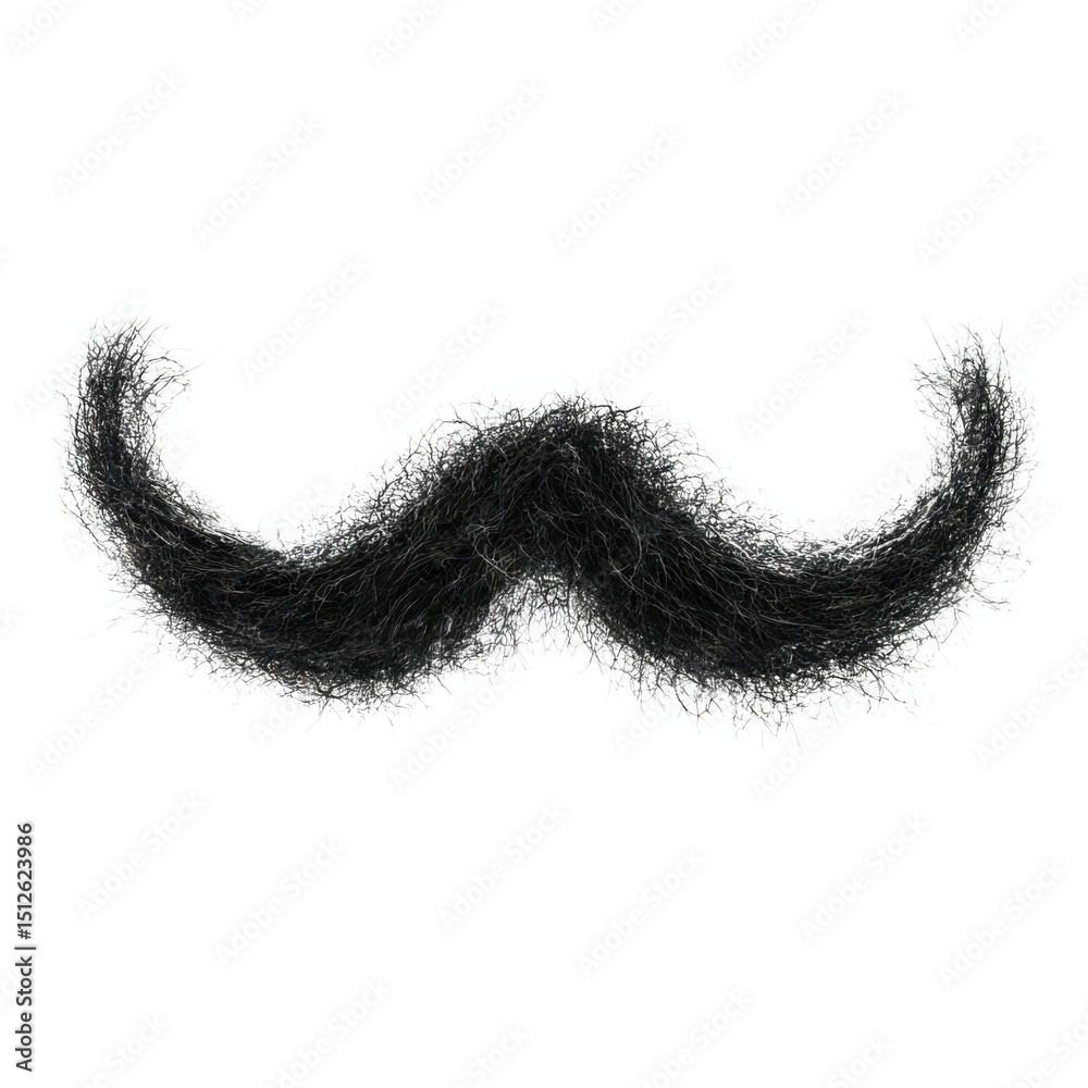 Fototapeta premium A whimsical mustache made of twigs on an isolated bright white background