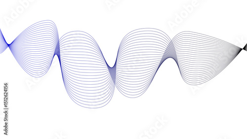 Vector curvy abstract line art wavy flowing dynamic green pink purple yellow black in concept music or sound, wave, wind, information flow	
