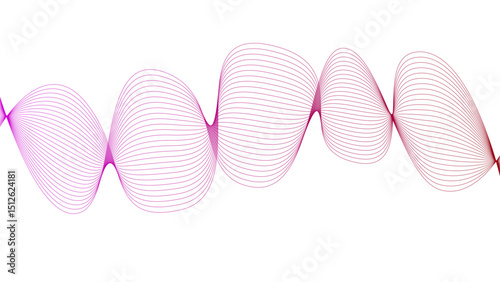 Vector curvy abstract line art wavy flowing dynamic green pink purple yellow black in concept music or sound, wave, wind, information flow	