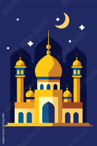 Eid-ul-adha mosque vector illustration