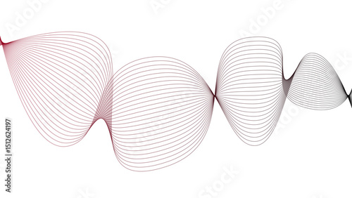 Vector curvy abstract line art wavy flowing dynamic green pink purple yellow black in concept music or sound, wave, wind, information flow	