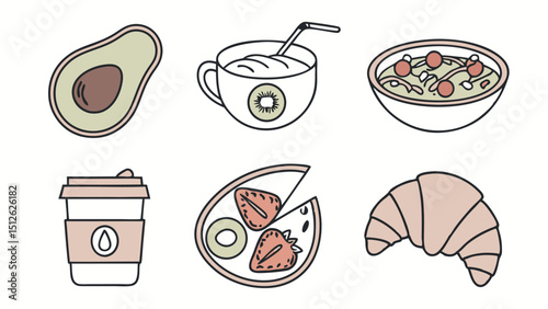 Modern Flat Avocado Toast Vector Icon