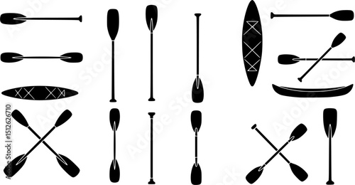 Paddle icon vector set. Oar illustration sign collection. Rowing symbol or logo.
