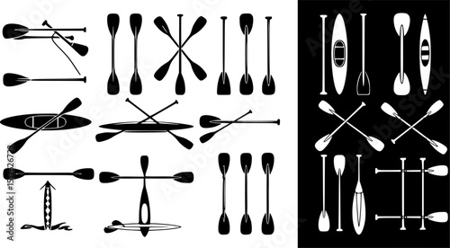 Paddle icon vector set. Oar illustration sign collection. Rowing symbol or logo.
