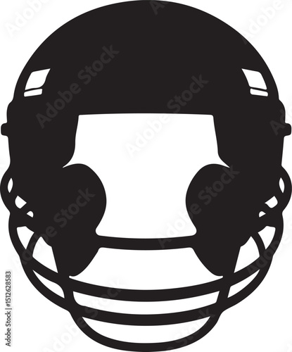 American Football Helmet Silhouette Icon Graphic