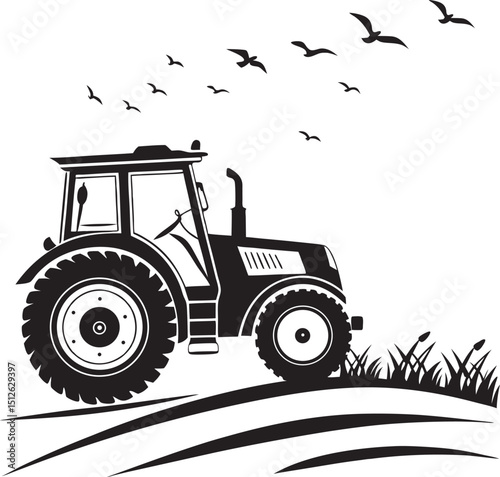 tractor on a white background