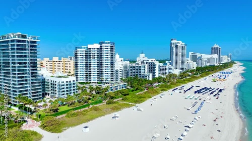Aerial video of Miami Beach, Florida
