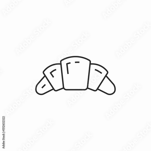croissant french food icon sign vector