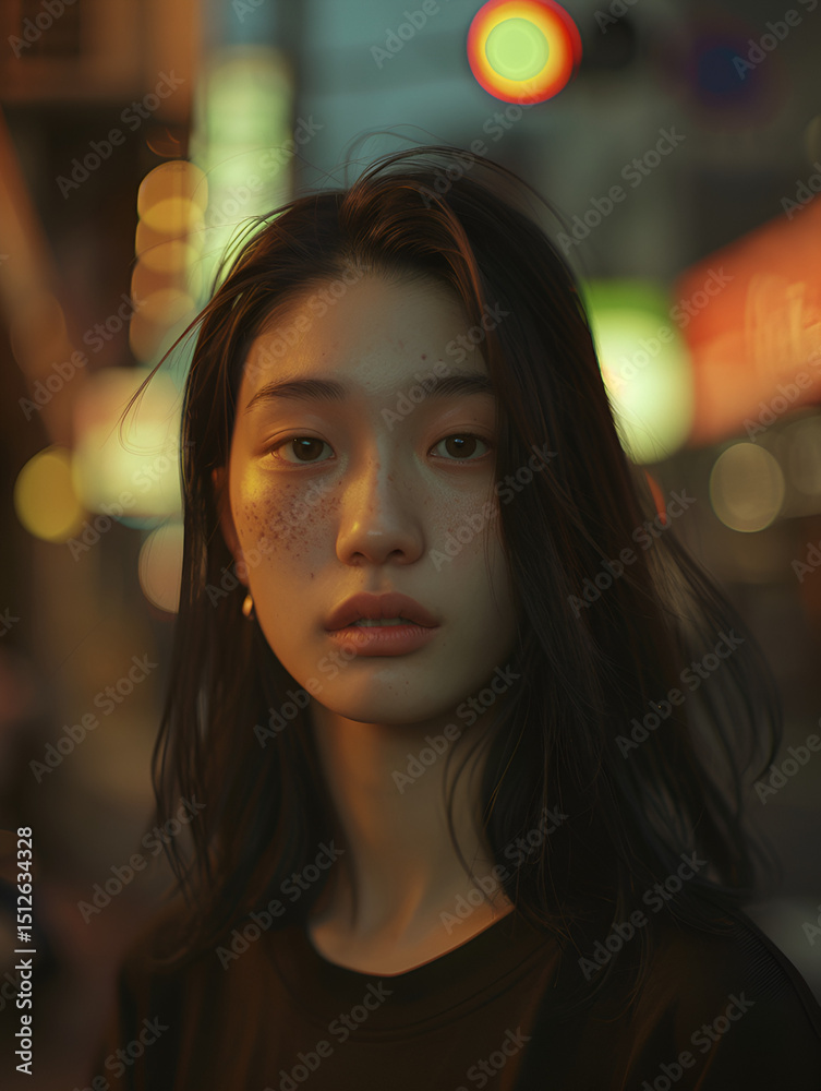 Fototapeta premium woman, beauty, face, hair, people, fashion, model, brunette, person, eyes, smile, lady, one, black, makeup, teen, summer, closeup, glamour, park, look, cute, youth, looking