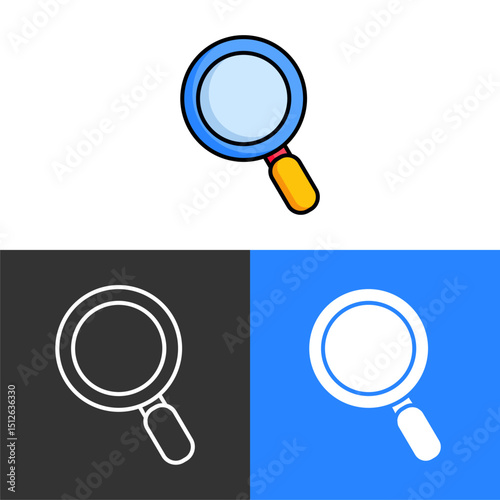 Cute Magnifying Glass Vector Illustration