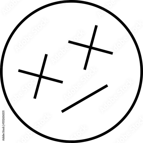 X X face  Vector, figure, abstract geometric shapes and grids.