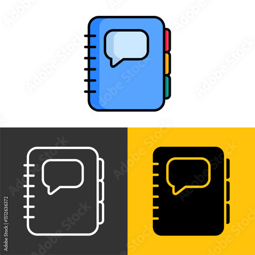 Blue Spiral Notebook Vector Illustration