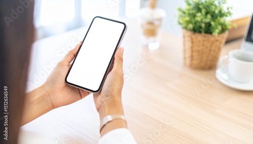 Mockup image of smartphone for advetising photo
