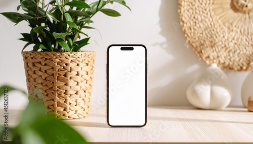 Mockup image of smartphone for advetising photo