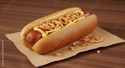 Gourmet Hot Dog on Craft Paper