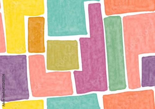 Abstract seamless pattern hand drawn painted figures.