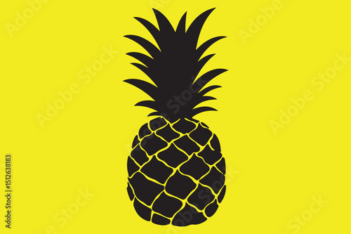 Pineapple Silhouette Illustration For Tropical-Themed Designs