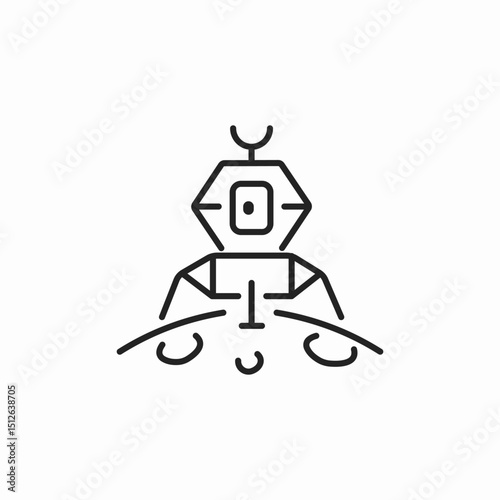 robot lander icon sign vector