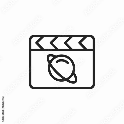 space science movie icon sign vector