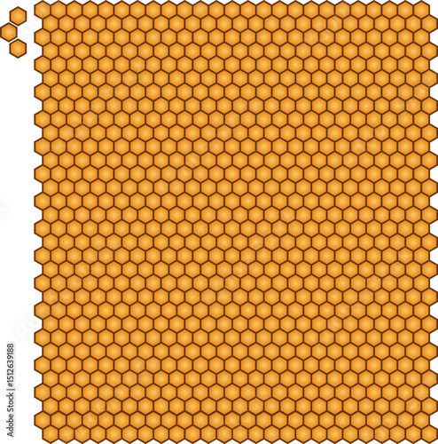 Honeycomb pattern, with separate elements for the pattern