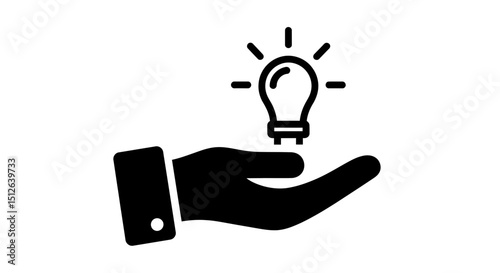 Hand holding light bulb representing ideas and creativity  