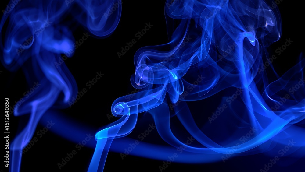 Fototapeta premium Abstract Blue Smoke A Study in Swirling, Ethereal Forms