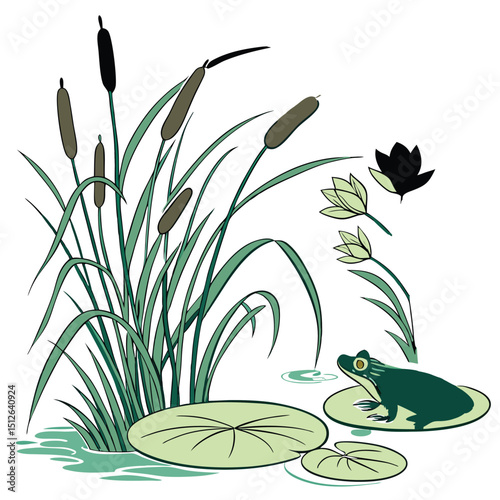 frog on the pond