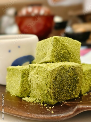 Japanese dessert warabi mochi