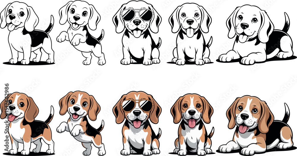 funny Beagle dog vector funny Beagle dog vector