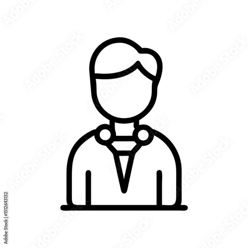 Male doctor with stethoscope in minimalist line art style  