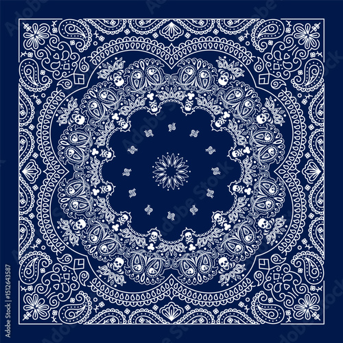 dark  blue  color,  bandana  vector design